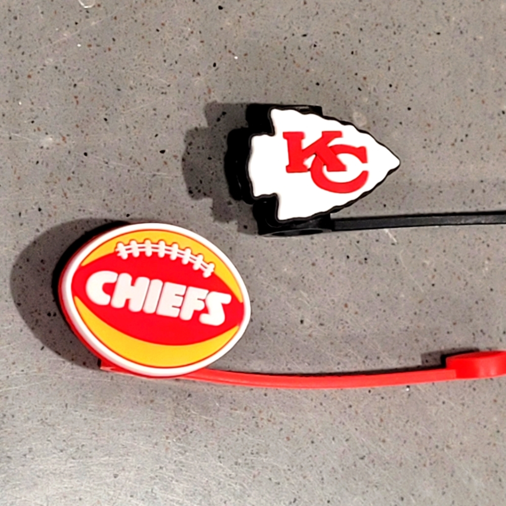 SET of 2 Kansas City Chiefs Straw Toppers